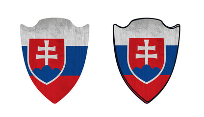 Fototapeta premium World countries. Shield symbol in colors of national flag. Slovakia