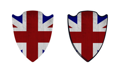 World countries. Shield symbol in colors of national flag. United Kingdom