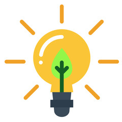 eco light flat icon
