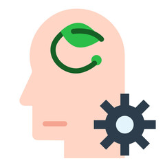 eco mindset flat icon