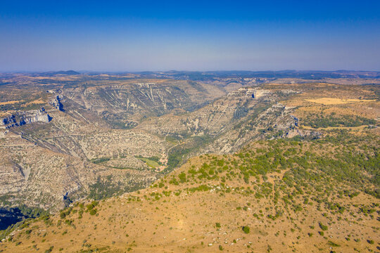Aerial view of Gorges La Vis and Causse de Blandas