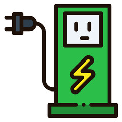 electric station filled outline icon