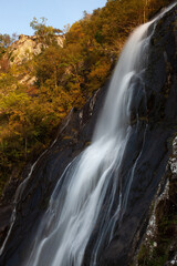 Obraz premium Close-up view of Aber Falls in Wales