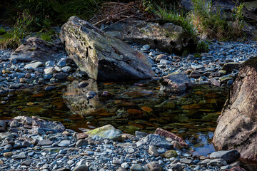 Boulders in the Glaslyn River in Wales
