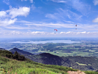 Fototapeta na wymiar paraglider over the mountains