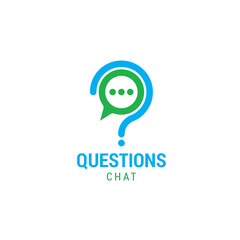 Question chat logo design template. Consulting help sign. Vector illustrations.