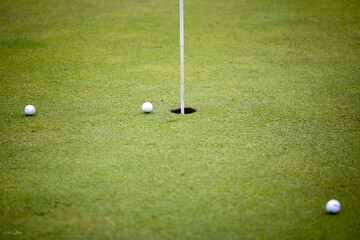 Golf Balls on The Putting Green