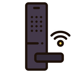door lock filled outline icon