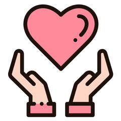 love filled outline icon