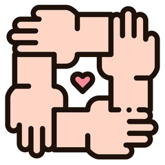 solidarity filled outline icon