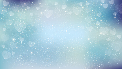 ハートが舞う輝きとぼかしのグラデーション背景