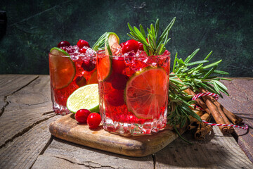 Autumn winter cranberry cocktail