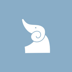 Baby elephant sitting logo vector design. Cute Little elephant icon design.