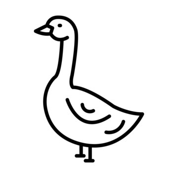 Goose Outline Icon Animal Vector