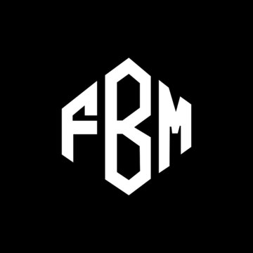 FBM letter logo design with polygon shape. FBM polygon and cube shape logo design. FBM hexagon vector logo template white and black colors. FBM monogram, business and real estate logo.