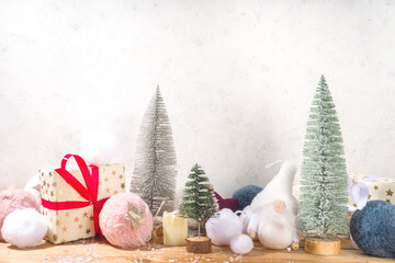 Fluffy pink Christmas background