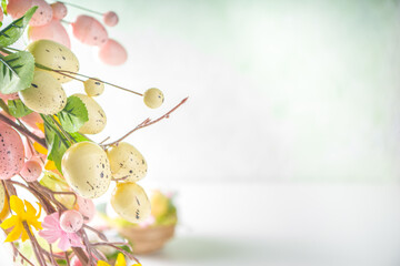 Easter eggs festive background