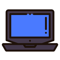 laptop computer filled outline icon