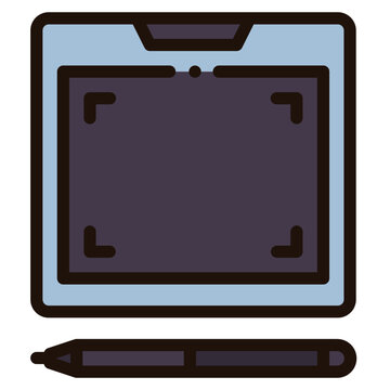 digital tablet and stylus icon clip art preview