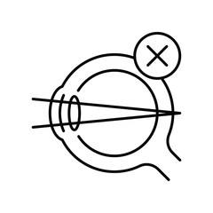 Optometry (eyeball, not normal vision). Line icon concept