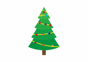 Christmas tree icon, vector illustration on a white background. Christmas and New Year holiday symbols