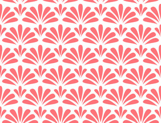 Flower geometric pattern. Seamless vector background. White and pink ornament