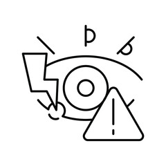 Optometry (inflammation of the eye, pus). Line icon concept