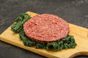 Raw beef burger cutlet for burger