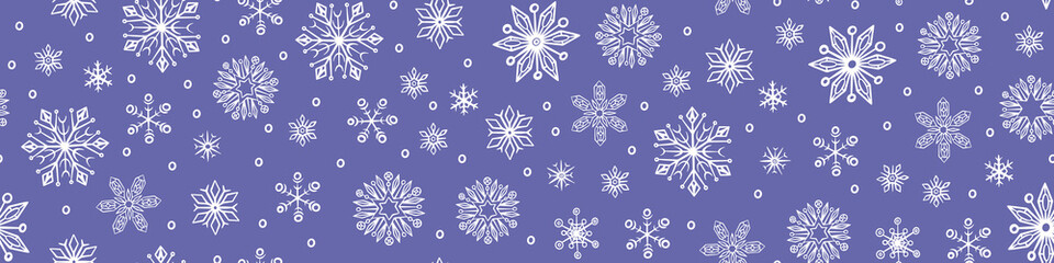 Naklejka na ściany i meble Winter background with snowflakes. Christmas seamless pattern. Vector illustration.