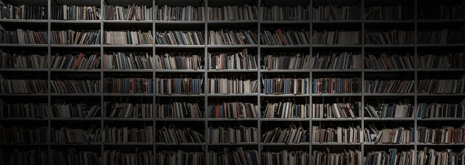View of shelves with books