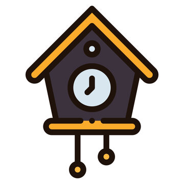 recommend clip art: cuckoo clock filled outline icon
