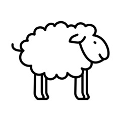 Sheep Outline Icon Animal Vector