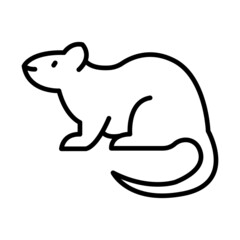 Mouse Outline Icon Animal Vector