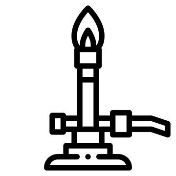 burning bunsen burner outline clip art preview
