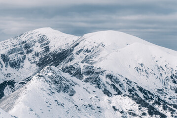 Fototapeta na wymiar Mountain peaks in winter scenery, Tatra Mountains, Poland