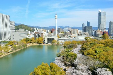 Fototapeta na wymiar 広島城 天守閣からの眺望