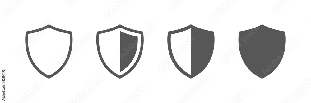 Wall mural Shield icon set. Shielding symbols. Security sign collection. Vector isolated on white