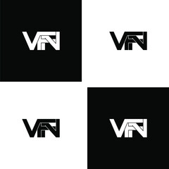 vfn letter initial monogram logo design set