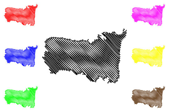 Kurnool district (Andhra Pradesh State, Republic of India) map vector illustration, scribble sketch Kurnool map..