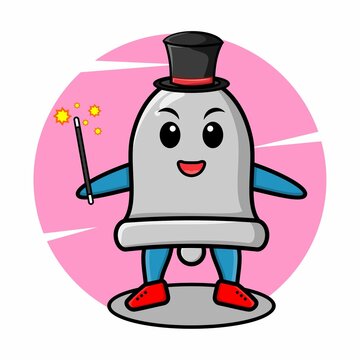 A gorgeous smart magician bell cartoon vector image with cute style design for t-shirt, sticker, logo element