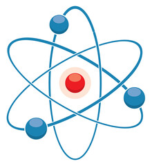 vector flat icon of abstract atom or molecule model