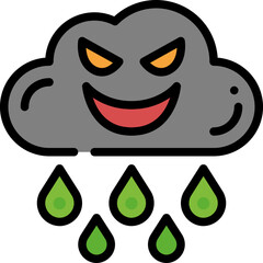 Naklejka premium acid rain filled outline icon