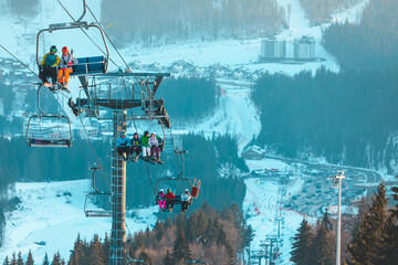 Bukovel, February 23, 2021: winter ski resort
