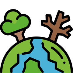 climate change filled outline icon