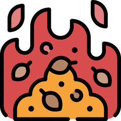 incineration filled outline icon