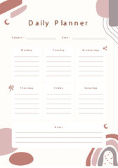 Beige Abstract Minimalist Daily Planner