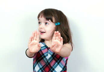 Little lovely girl portrait at home