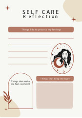 Beige Brown Abstract Self Care Process Planner