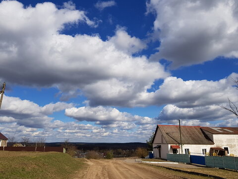 The countryside rural landscape road in the countryside Belarus Grodno region Slonim 