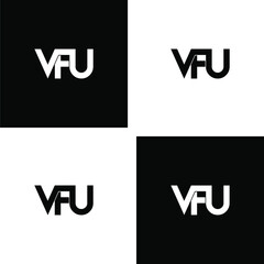 vfu letter initial monogram logo design set